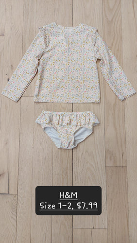 H&M floral swimsuit 1-2T