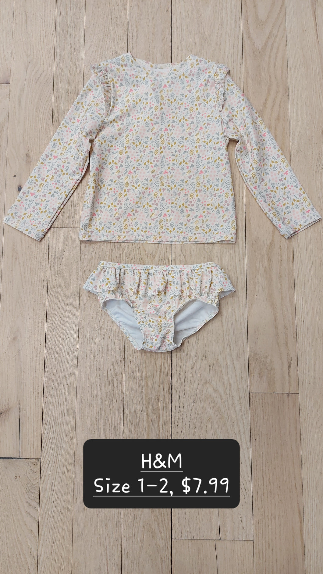 H&M floral swimsuit 1-2T