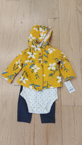 Carters yellow outfit 12m