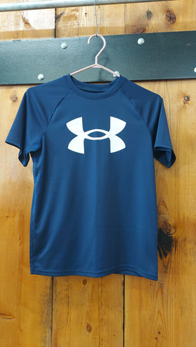 UA blue tee YLG