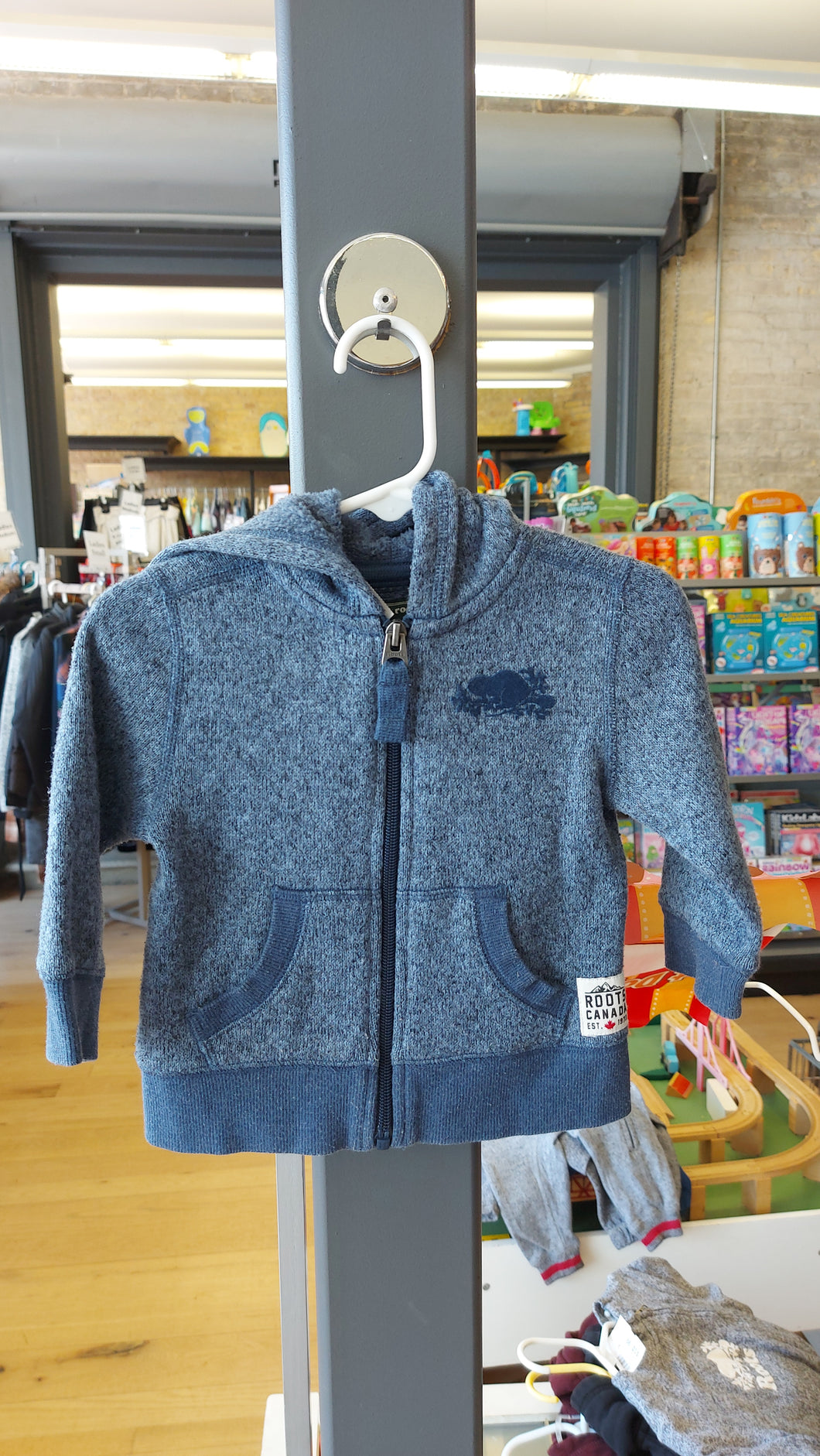 Roots blue sweater 6-12m