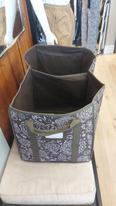 thirty-one large brown bin