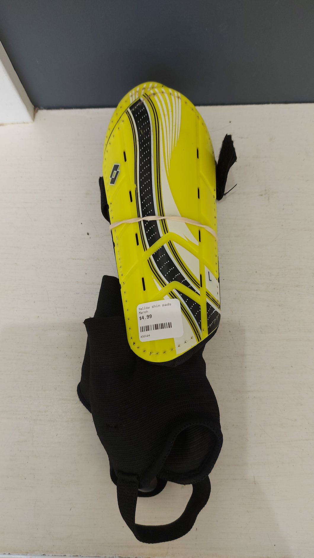 Yellow shin pads