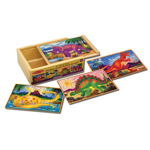 4 Wooden Puzzles - Dinosaurs