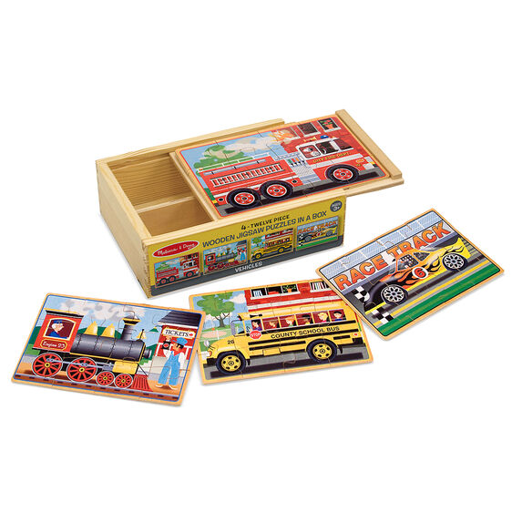 4 Wooden Puzzles - Vehicles