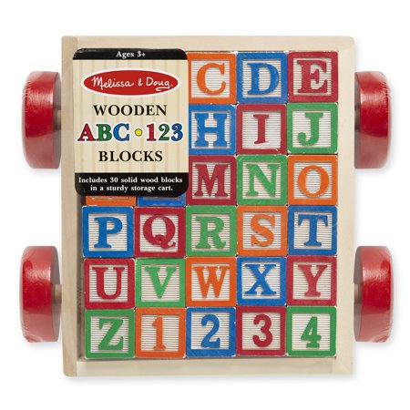 Wooden ABC/123 Block Cart