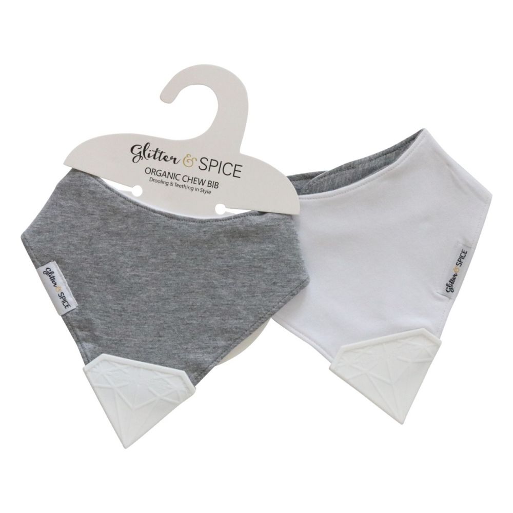 Organic Chew Bib - Heather Grey/Coal Harbour