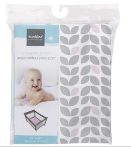 Kushies Playpen Sheet - Grey Petal