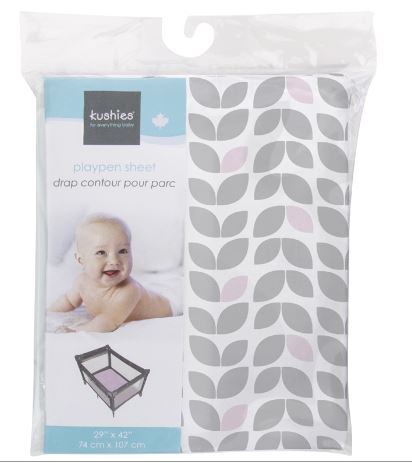 Kushies Playpen Sheet - Grey Petal