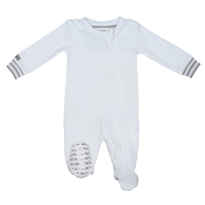Juddlies Organic Sleeper - White/Grey - 6-12m