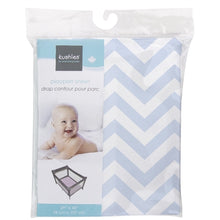 Load image into Gallery viewer, Kushies Playpen Sheet - Blue Chevron