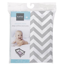 Load image into Gallery viewer, Kushies Playpen Sheet - Grey Chevron