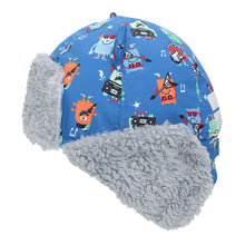 Load image into Gallery viewer, Water Repellent Trapper Hat - Monsters Blue