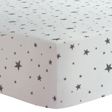 Load image into Gallery viewer, Kushies Changing Pad Cover - B&amp;W Scribble Stars