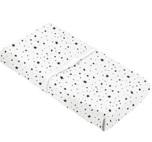 Load image into Gallery viewer, Kushies Changing Pad Cover - B&amp;W Scribble Stars