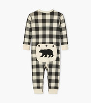 Little Blue House Pj's - Cream Plaid Union Suit - 12-18m