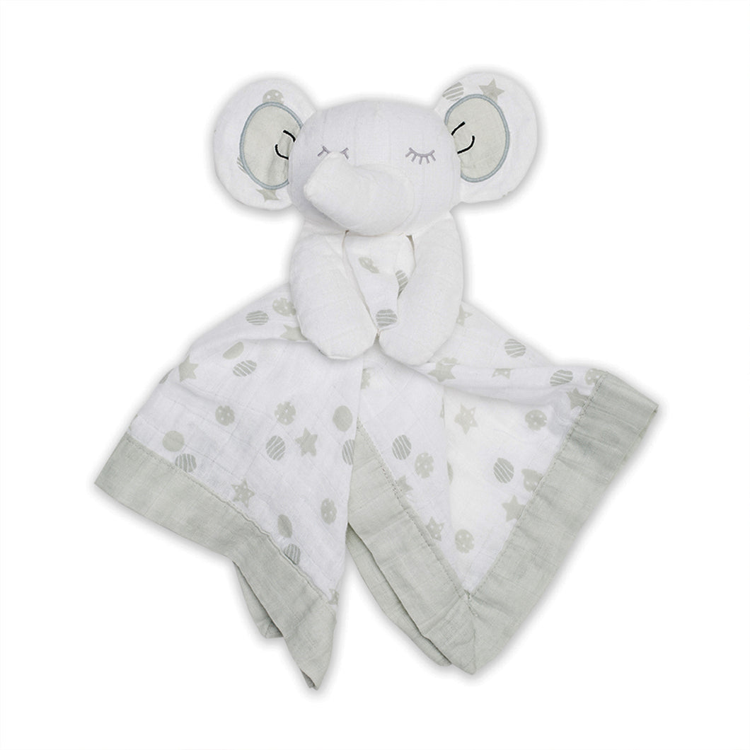 Muslin Cotton Lovie - Grey Elephant