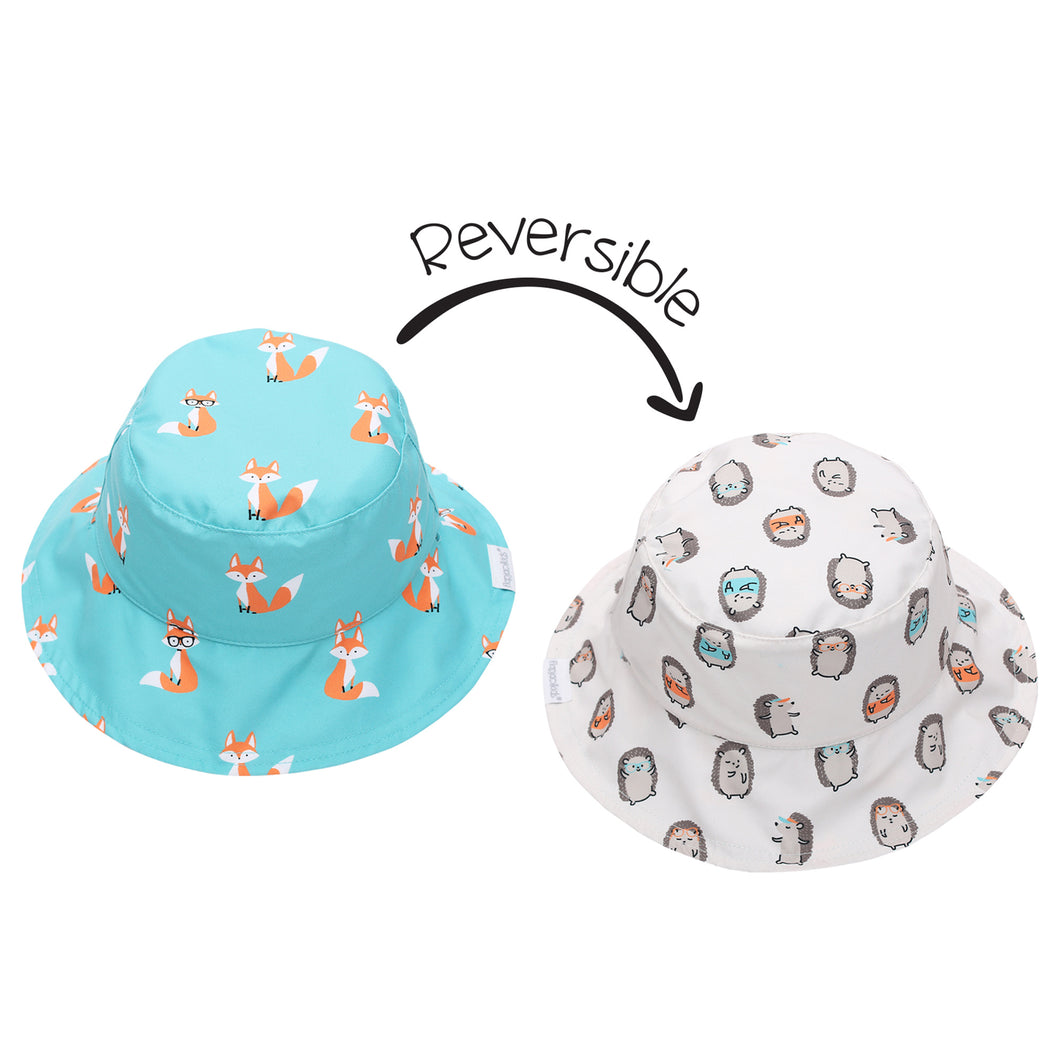 Flapjack Reversible Sun Hat Fox/Hedgehog - M