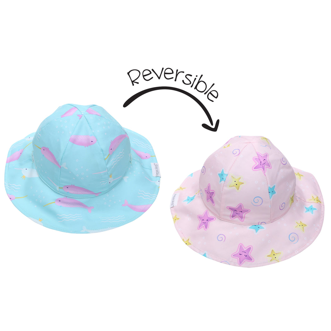 Flapjacks/Reversible Sun Hat Narwhal/Starfish - S