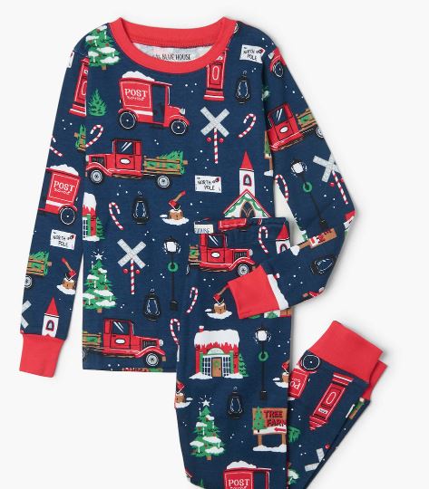 Little Blue House Pj's - Navy Christmas Village - 6