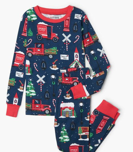 Little Blue House Pj's - Navy Christmas Village - 8