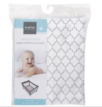 Load image into Gallery viewer, Kushies Playpen Sheet - Grey Ornament