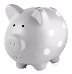 Ceramic Piggy Bank Grey