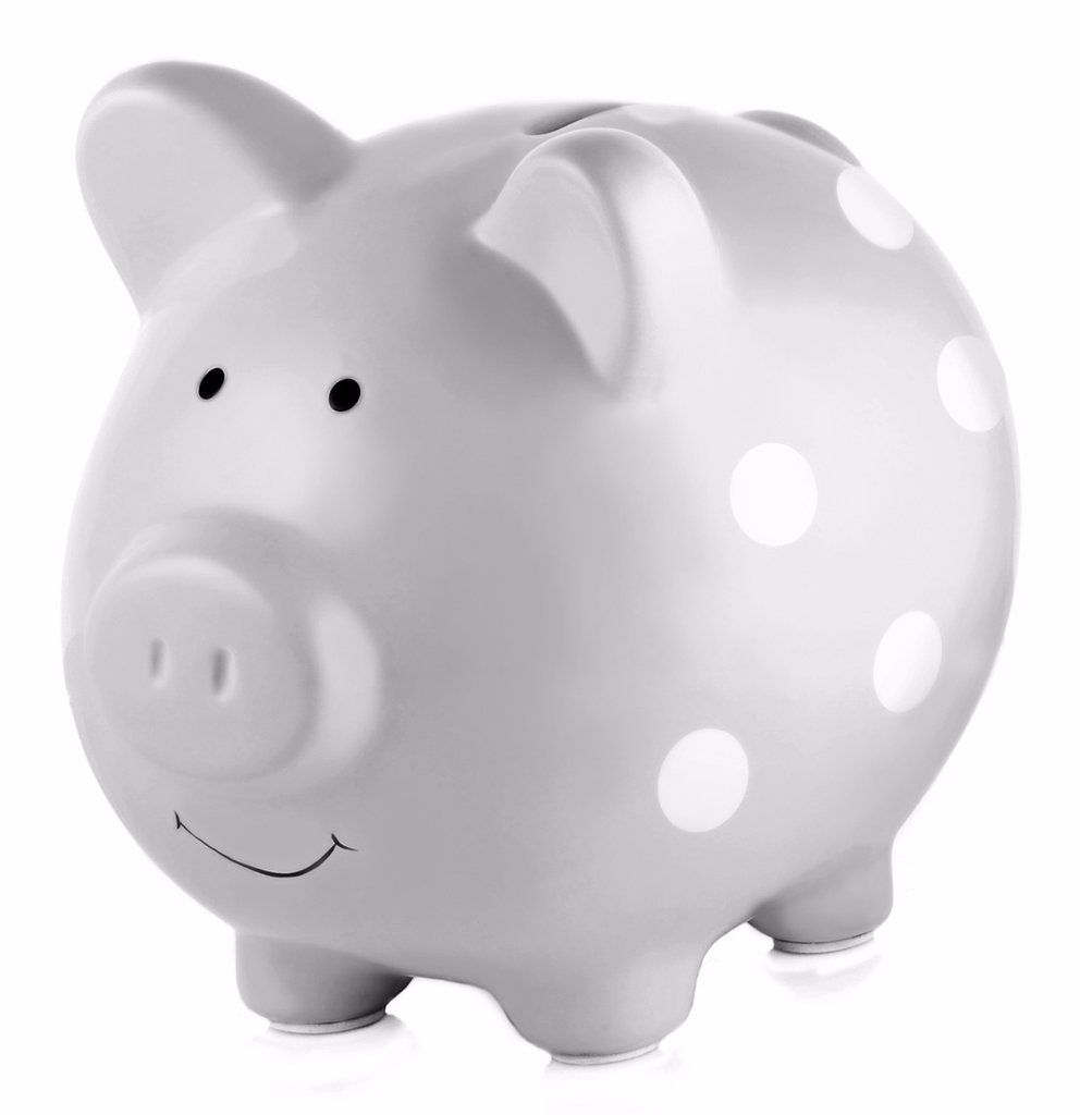 Ceramic Piggy Bank Grey