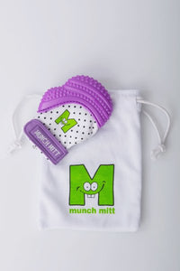 Munch Mitt - Purple Polka Dot