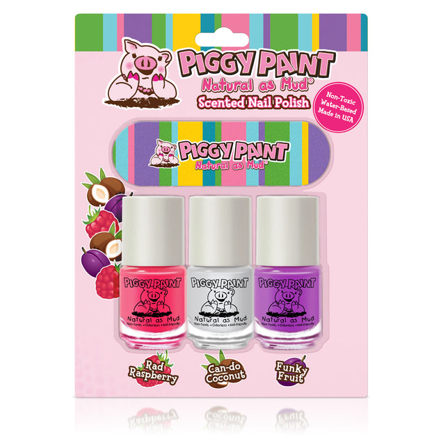 Piggy Paint Scented - Rad Raspberry, Can-Do Coconut, Funky Fruit
