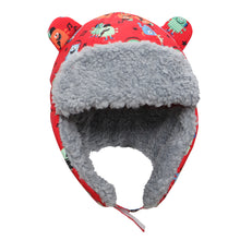 Load image into Gallery viewer, Water Repellent Trapper Hat - Monsters Red