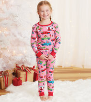 Load image into Gallery viewer, Little Blue House Pj&#39;s - Pink Retro Christmas - 2