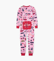 Load image into Gallery viewer, Little Blue House Pj&#39;s - Pink Ski Holiday Union Suit - 6