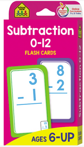 Subtraction 0-12 Flash Cards