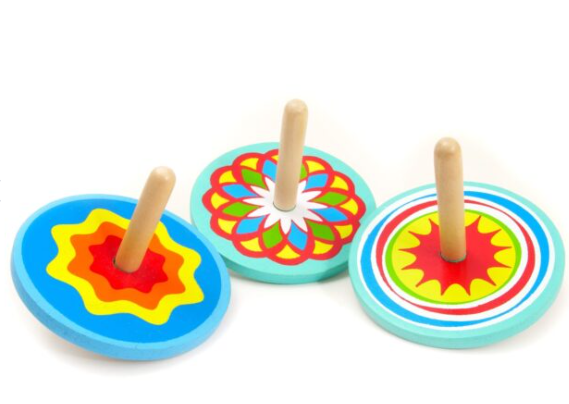 Colourful Wooden Spinning Tops