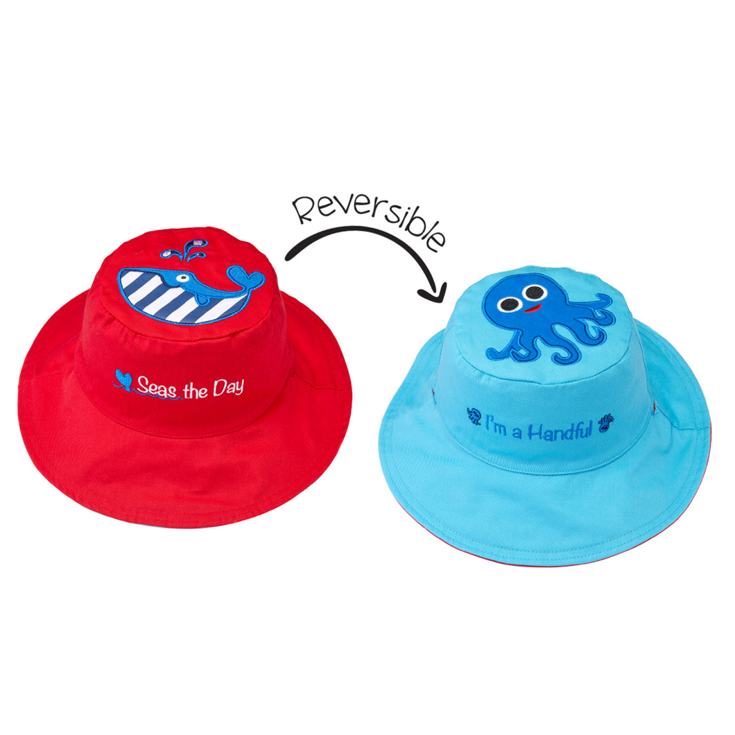 Kids Sun Hat Whale Octopus
